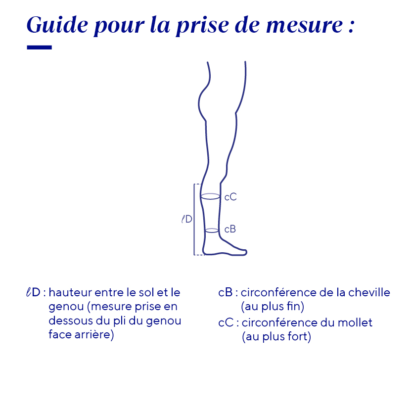 Prise de mesures pour chaussettes de contention