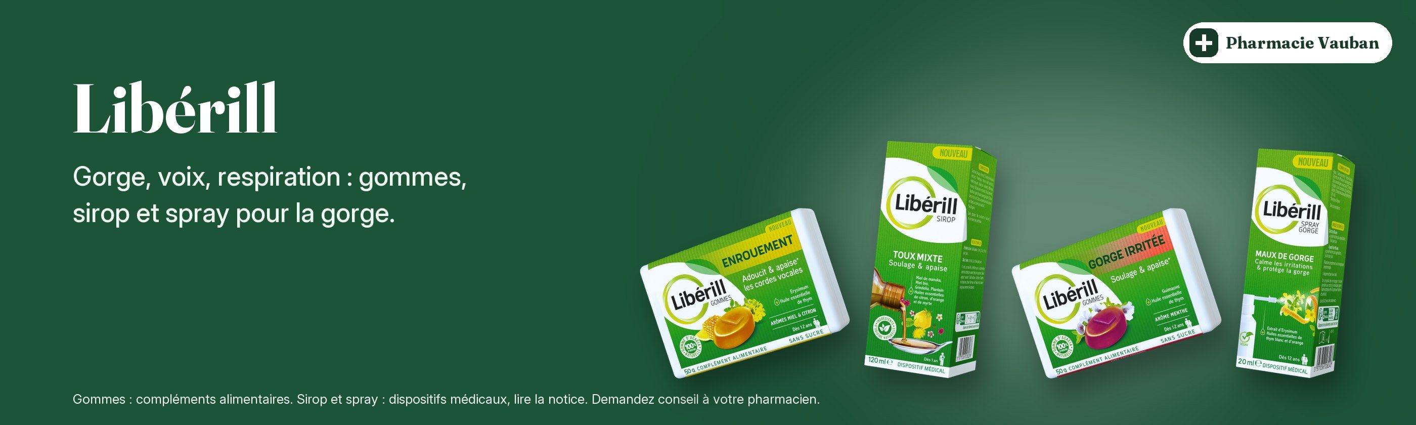 Libérill : gommes, sirop et spray pour la gorge