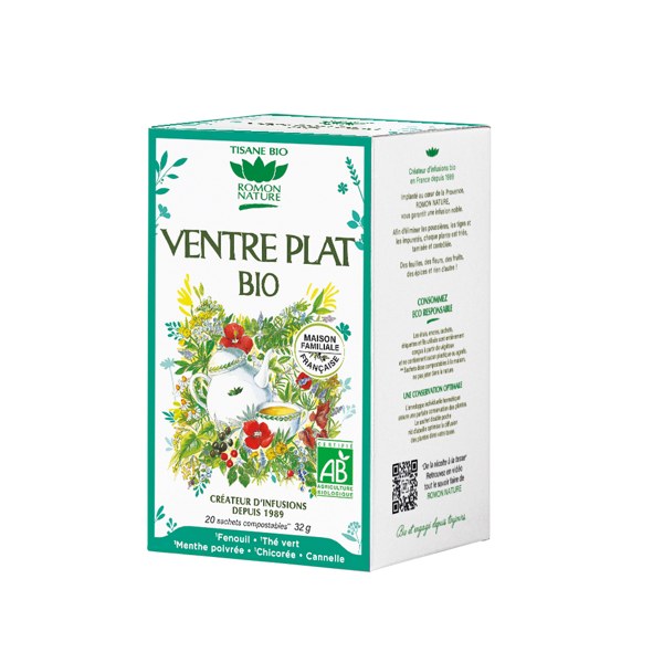Romon Nature tisane bio Ventre plat — boîte de 20 sachets