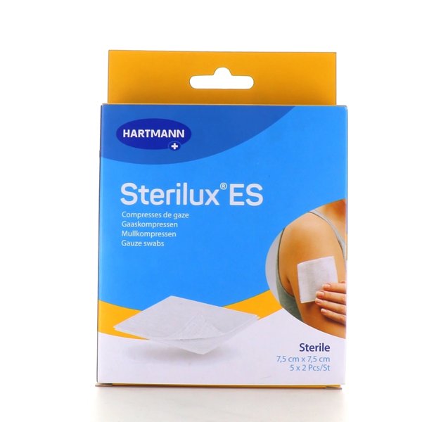 Comp sterilux 7,5X7,5 sachet 2x5