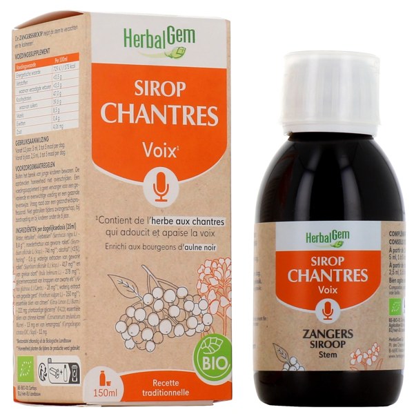 HERBALGEM SIROP CHANTRES BIO 150ML