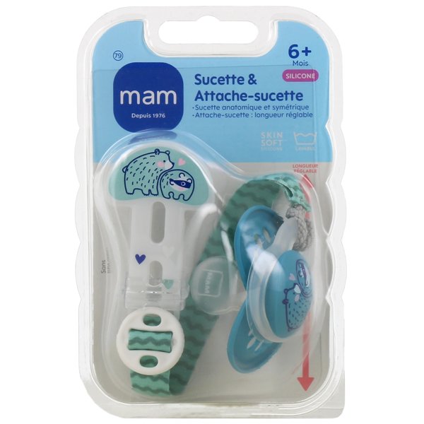 Kit sucet+attache mam silic 6+m