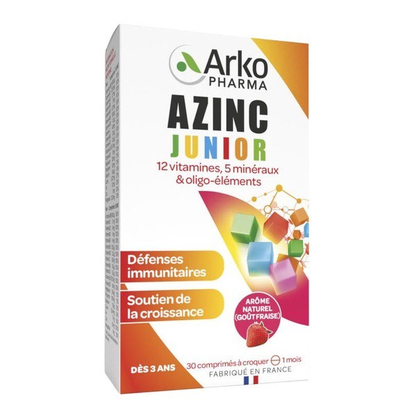 Arkopharma Azinc Junior — comprimés à croquer fraise — dès 3 ans