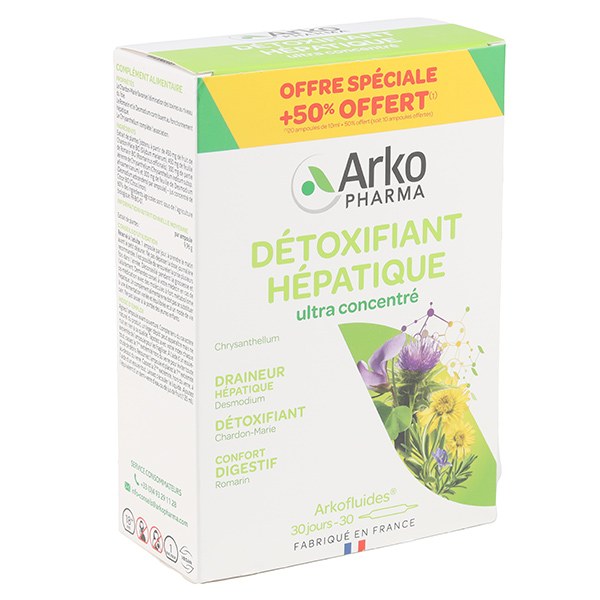Arkofluides bio Détox hépatique — 20 ampoules