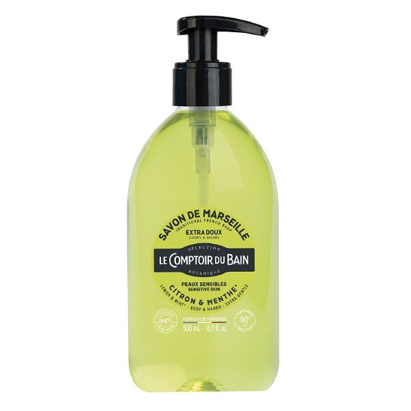 Le Comptoir du Bain Savon liquide de Marseille — citron menthe — 500 ml