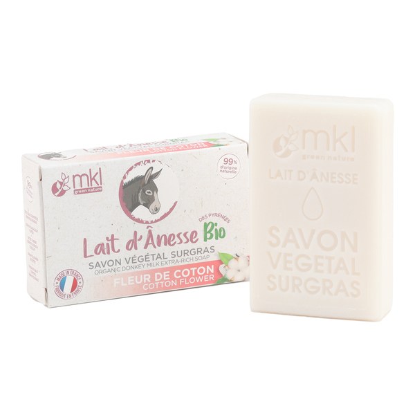 MKL Savon surgras au lait d'ânesse bio — fleur de coton — 100 g