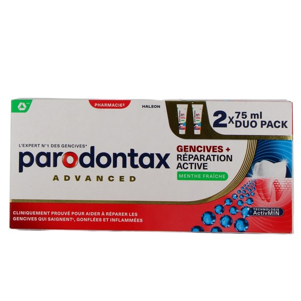 Parodontax dentifrice Réparation Active — lot de 2 tubes de 75 ml