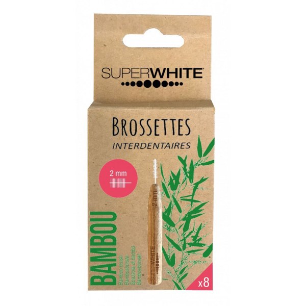 SuperWhite brossettes interdentaires bambou 2,0 mm — lot de 8