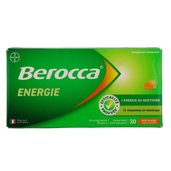 Berocca Énergie comprimés effervescents orange — boîte de 30
