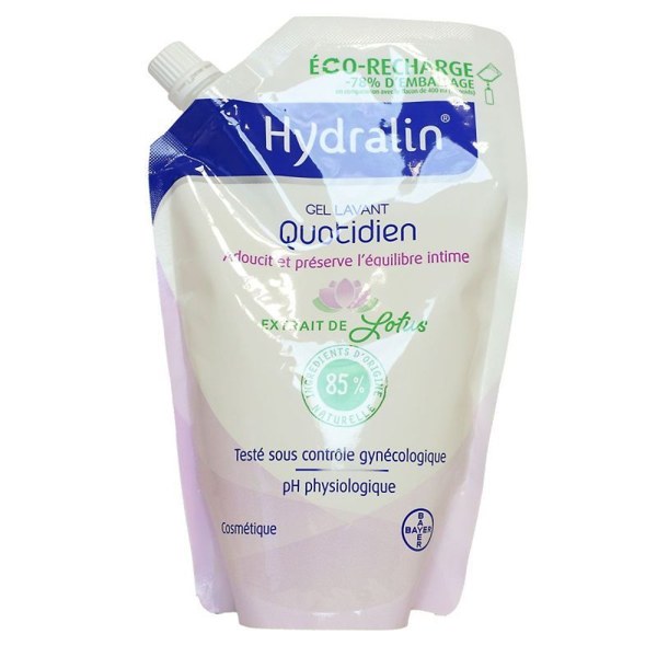 Hydralin Quotidien gel lavant intime — éco-recharge de 400 ml