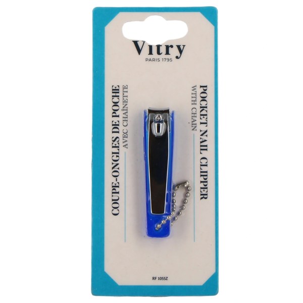 Vitry coupe-ongles de poche avec chaînette — bleu