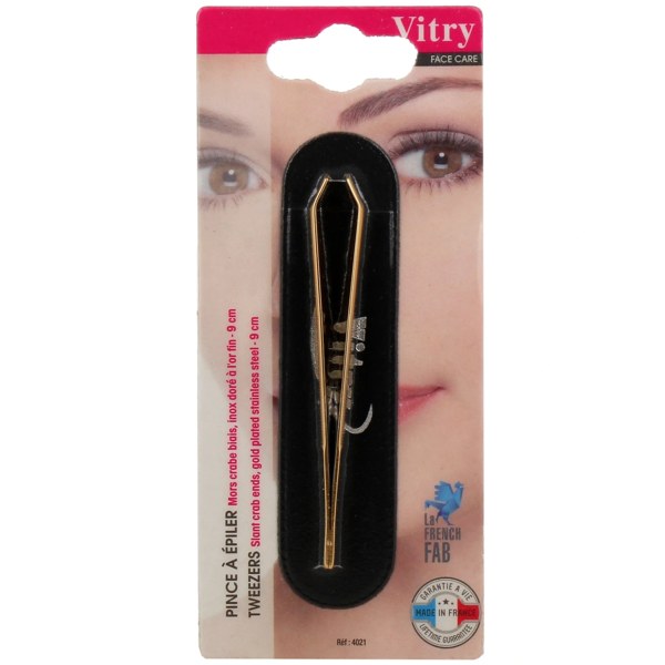 Pince à épiler Vitry inox — mors crabe biais
