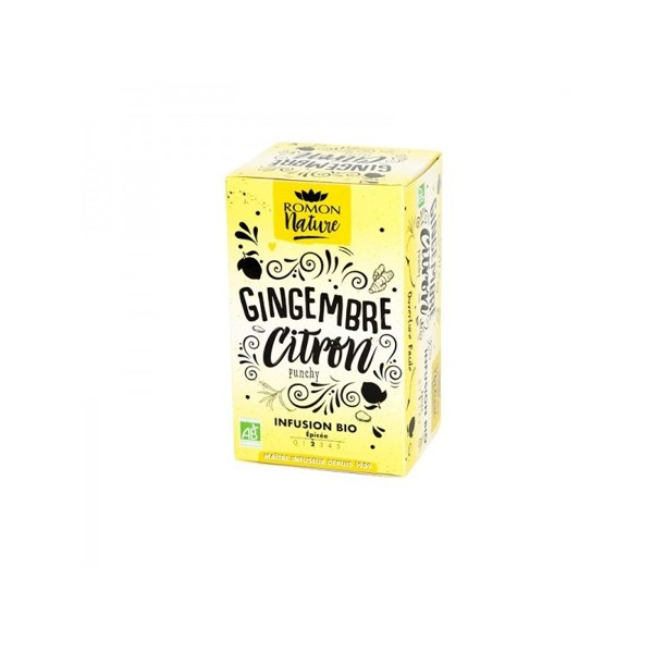 Romon Nature infusion bio gingembre citron — sachets