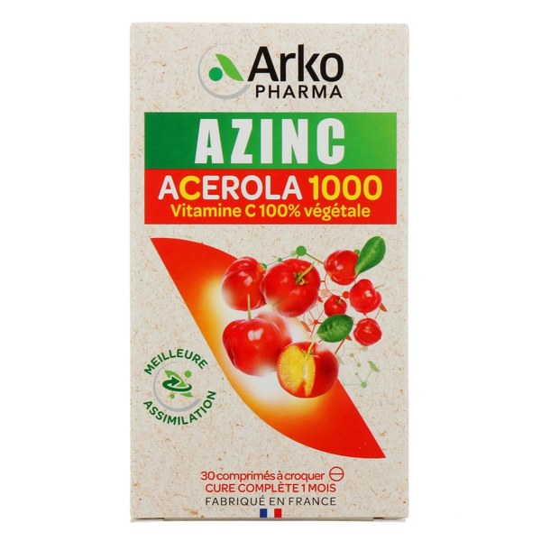 Azinc naturel acerola 1000 comprimés 30