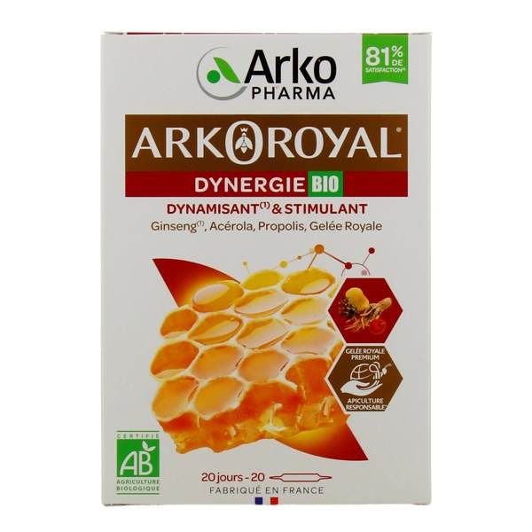 Arkopharma Arkoroyal Dynergie bio — 20 ampoules de 10 ml