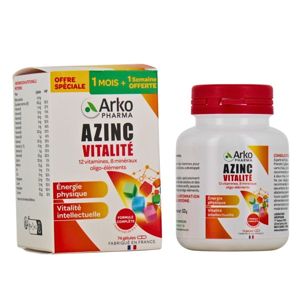 Azinc® Vitalité multivitamines végétales — 14 gélules