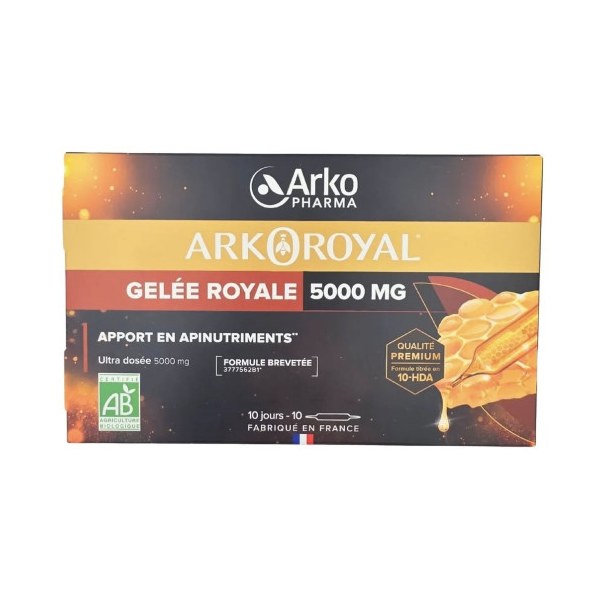 Arkoroyal gelée royale bio 5000 mg — 10 ampoules