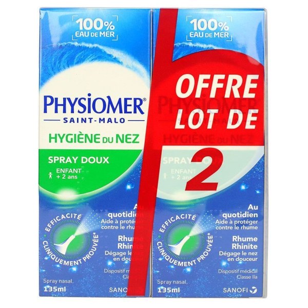 Physiomer solution nasale brumisation — lot de 2 × 135 ml