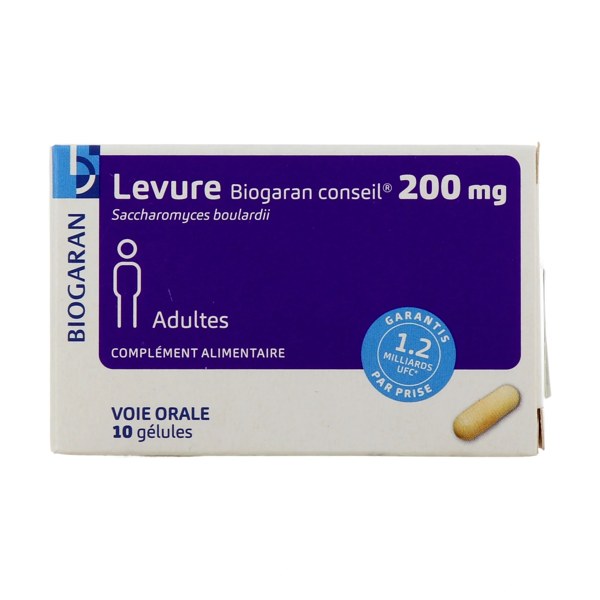 Biogaran Levure 200 mg — boîte de 10 gélules