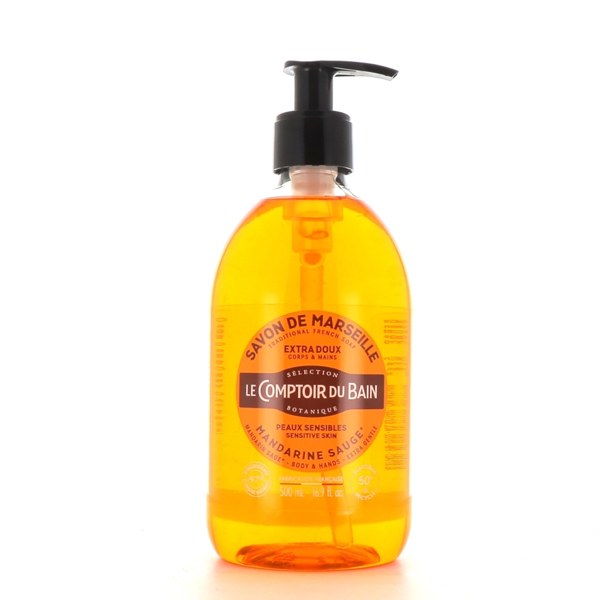 Le Comptoir du Bain Savon liquide de Marseille — mandarine sauge — 500 ml