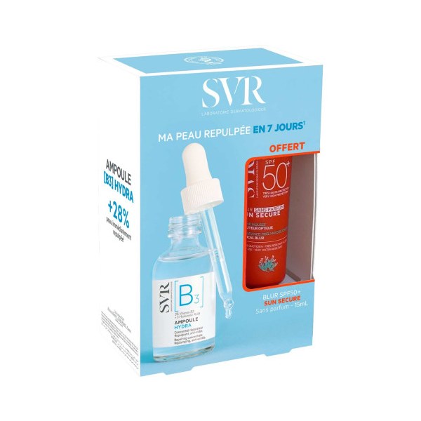 SVR coffret Ampoule Hydra + Sun Secure Blur sans parfum