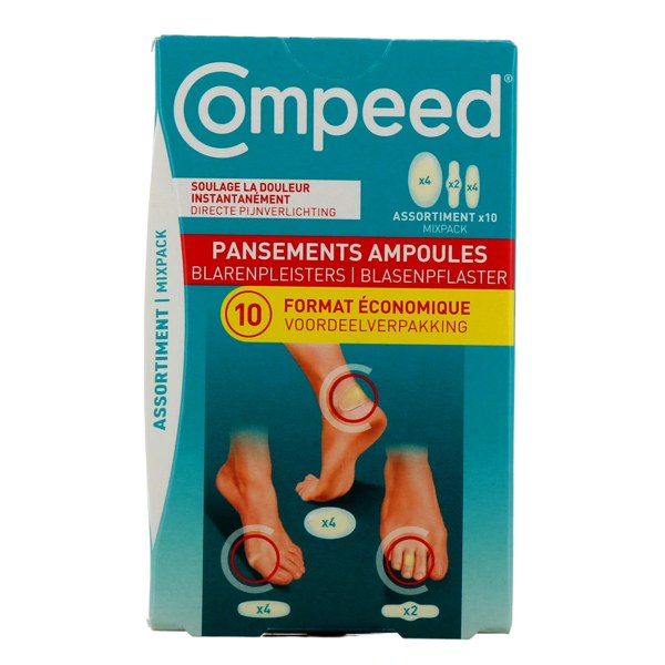 Compeed pansements ampoules assortiment — boîte de 10