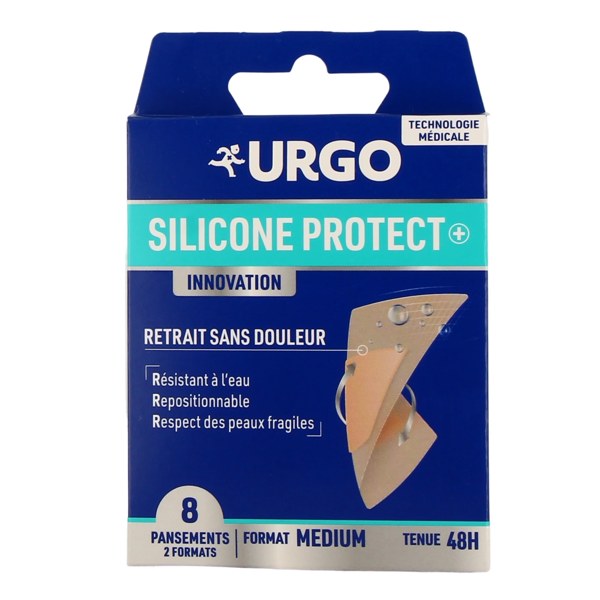 Urgo Silicone Protect+ pansements taille medium — boîte de 8