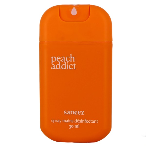 Saneez spray mains désinfectant Peach Addict — 30 ml