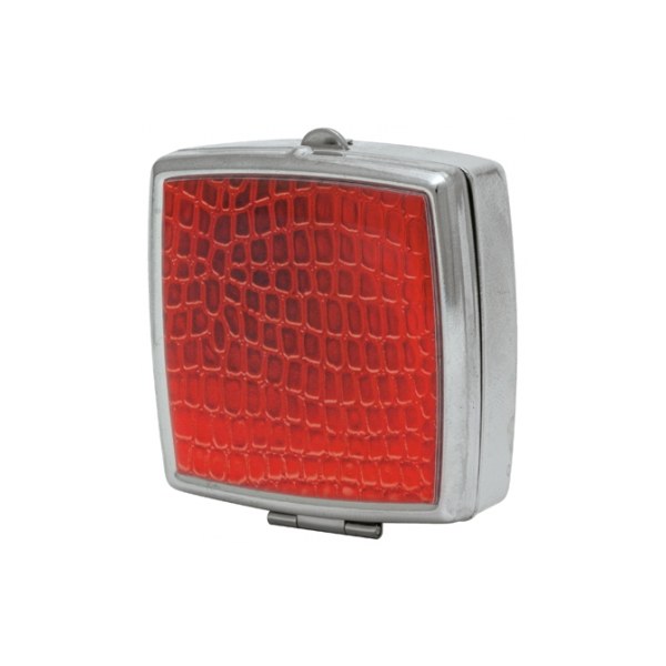 Plic Care Pocket — pilulier de poche 4 compartiments, croco rouge