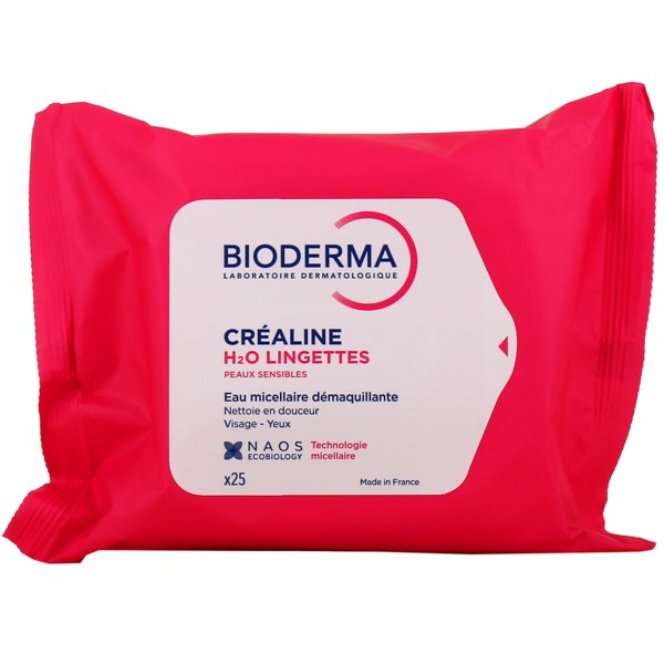Bioderma Créaline H2O lingettes démaquillantes — 25 lingettes