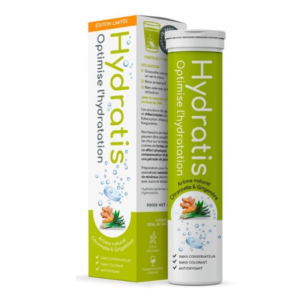 Alterra Hydratis pastilles effervescentes citronnelle-gingembre — tube de 20