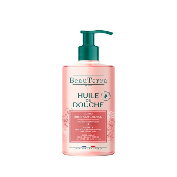 Beauterra huile de douche iris et musc blanc — 750 ml