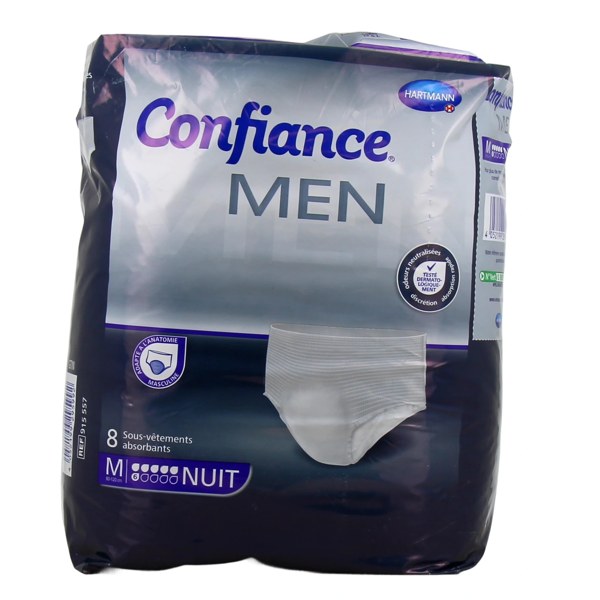Confiance Men Pants sous-vêtements absorbants 6 gouttes