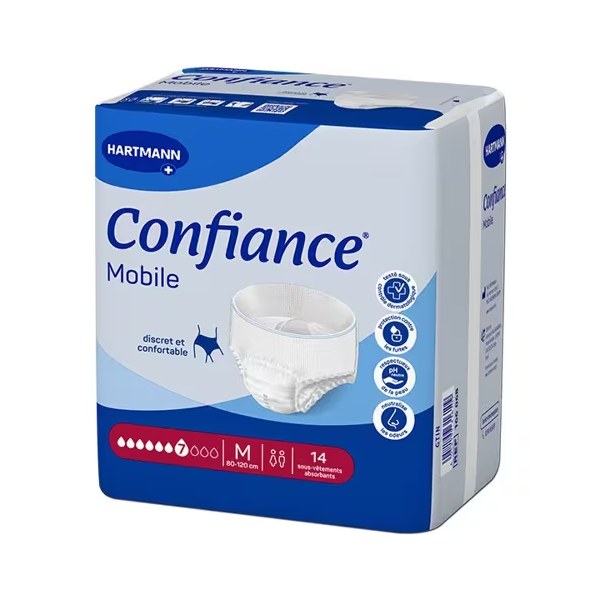 Confiance Mobil slip absorbant 7 gouttes, taille M — 14 slips