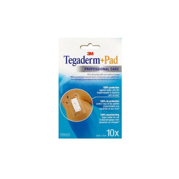 Tegaderm + Pad pansements adhésifs 5 × 7 cm — boîte de 10