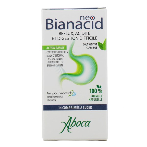 Aboca NeoBianacid acidité et reflux — boîte de 14 comprimés