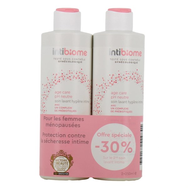 Intibiome Age Care soin lavant intime pH neutre — lot de 2 × 250 ml