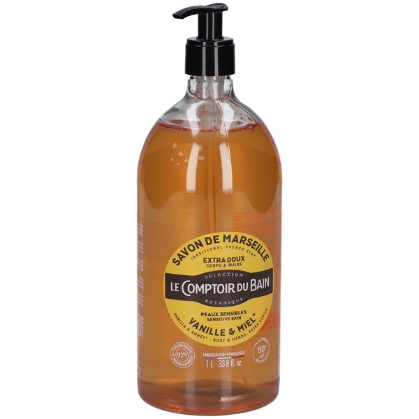 Le Comptoir du Bain savon liquide de Marseille vanille-miel — 1 L