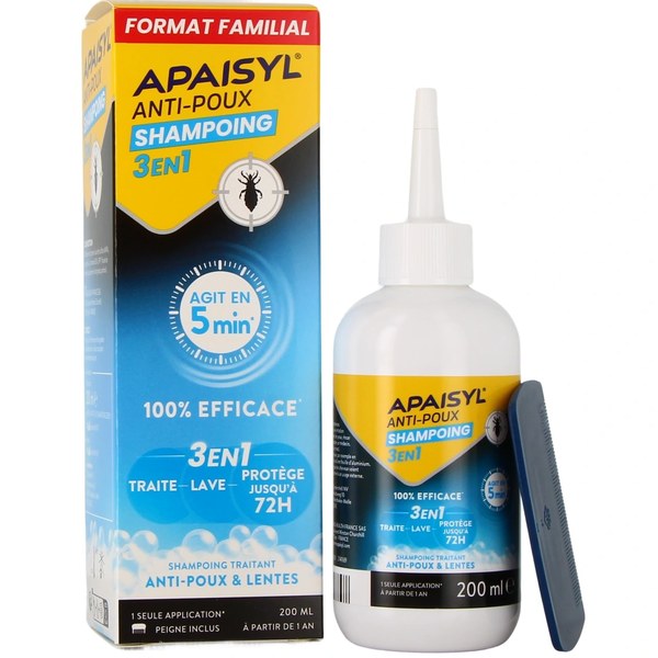 Apaisyl Poux shampooing anti-poux 3-en-1 — 200 ml