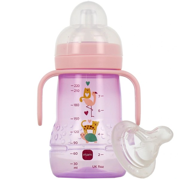 MAM biberon de transition fille en silicone — 220 ml