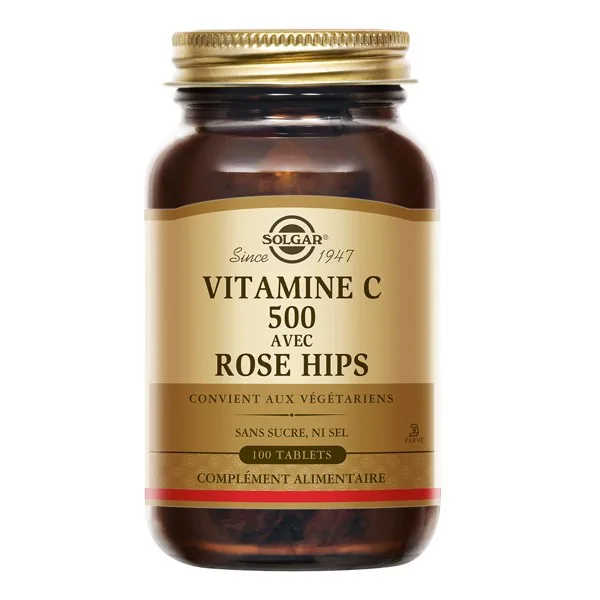 Solgar Vitamine C 500 mg avec cynorrhodon — 100 comprimés