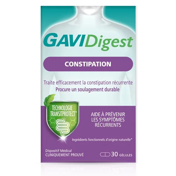 Gavidigest Constipation complément alimentaire — boîte de 30 gélules