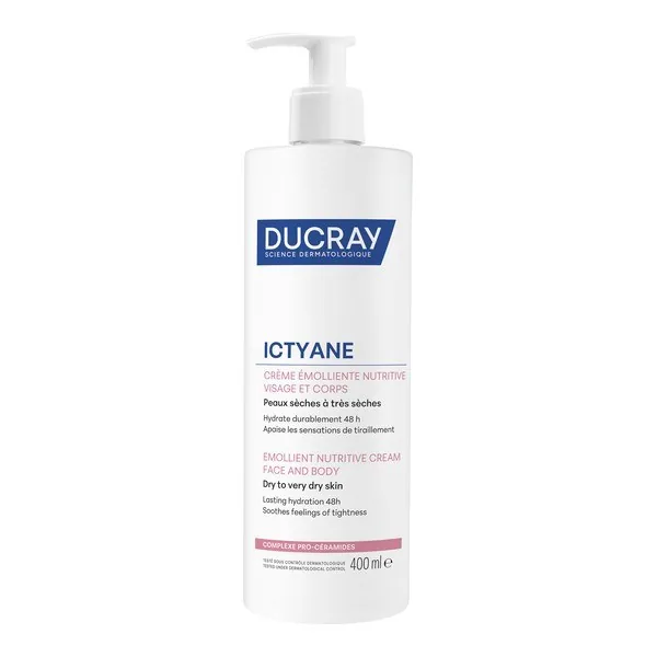 Ducray Ictyane crème émolliente nutritive — lot de 2 × 200 ml