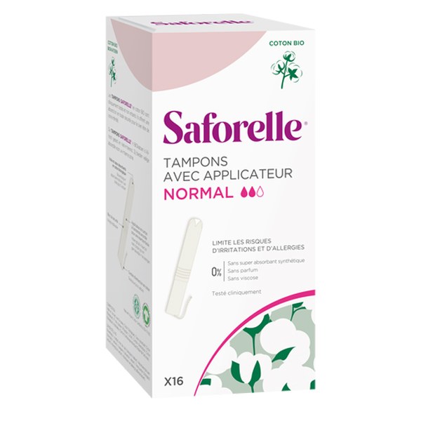 SAFORELLE COTON PROT TAMPON+APPL16