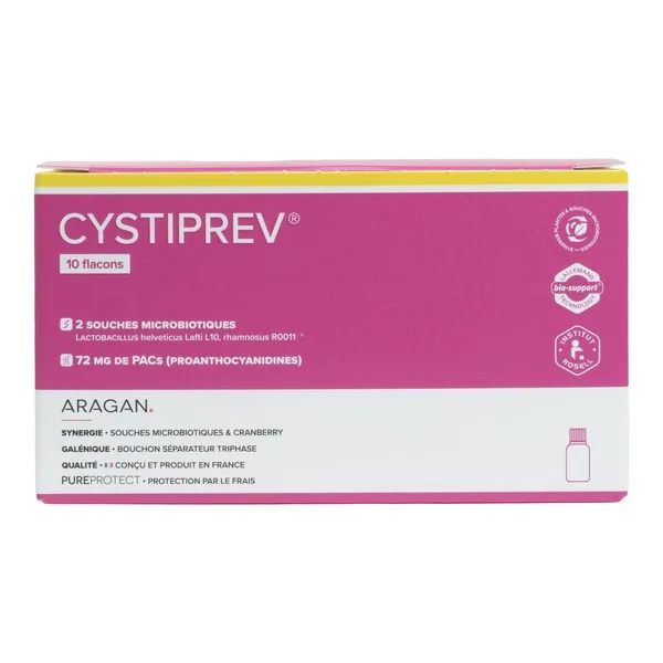 Aragan Cystiprev cranberry et ferments — 10 flacons de 10 ml