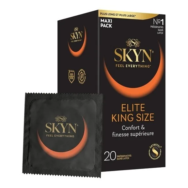 SKYN Elite King Size préservatifs sans latex — boîte de 10