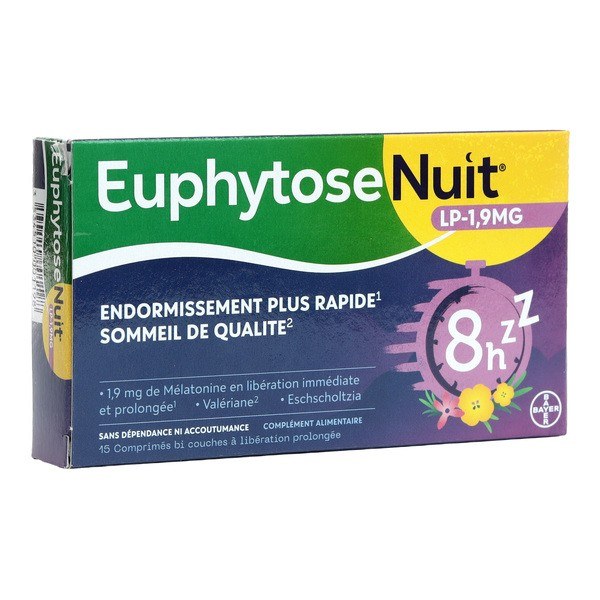 Euphytose nuit lp 1,9mg cpr 15