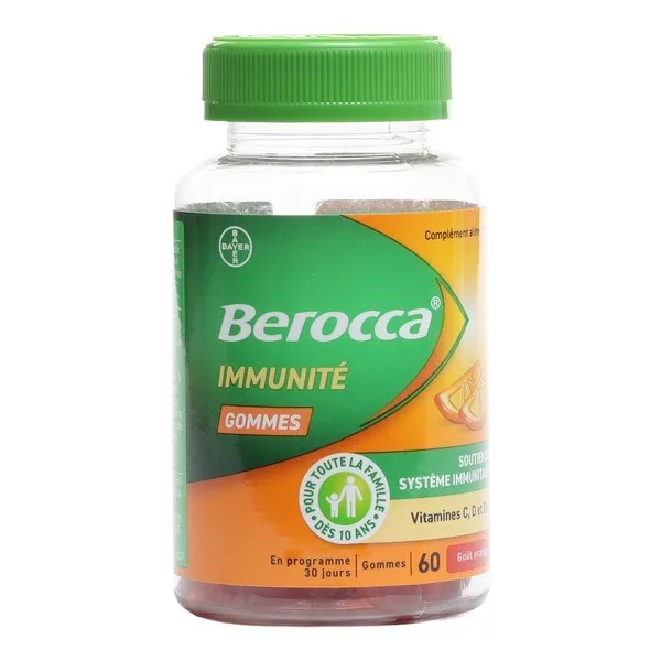 Berocca Immunité gommes goût orange — boîte de 60