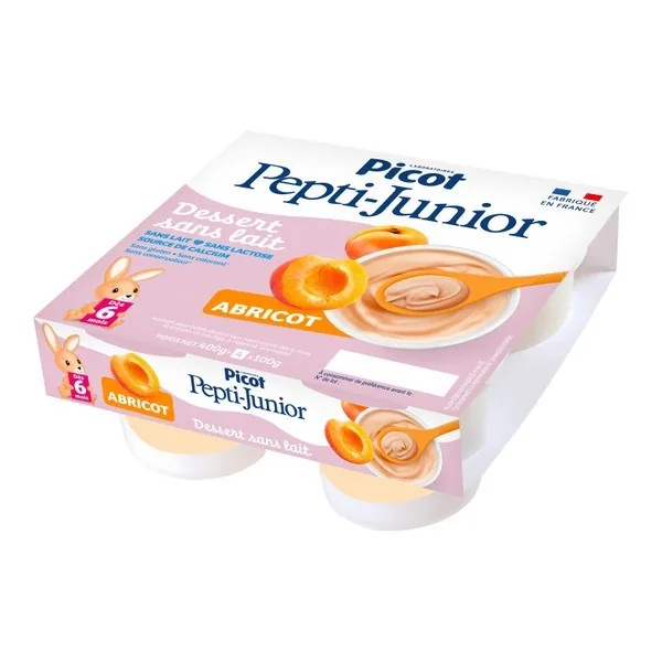 Picot Pepti-Junior Mon 1er dessert abricot sans protéines de lait — 4 pots de 100 g