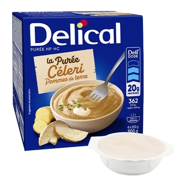 Délical purée hyperprotéinée et hypercalorique brocoli-crème — 4 × 200 g